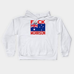 F-CK MORRISON AUSTRALIA PM - TRUCKERS FOR FREEDOM - THANK YOU TRUCKERS - AUSTRALIAN FLAG - CANBERRA RED LETTERS GRAPHIC Kids Hoodie